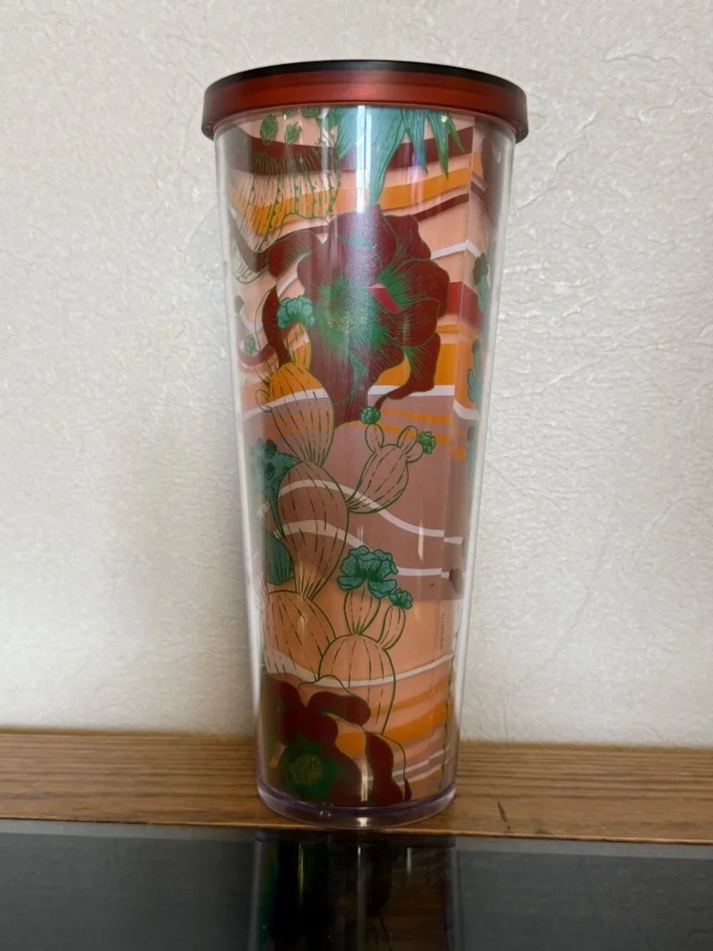 Starbucks Floral Desert Cactus - Themed Insulated Tumbler With Lid 16 oz EUC